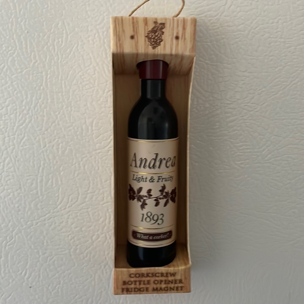 Andrea magnetic corkscrew bottle opener new